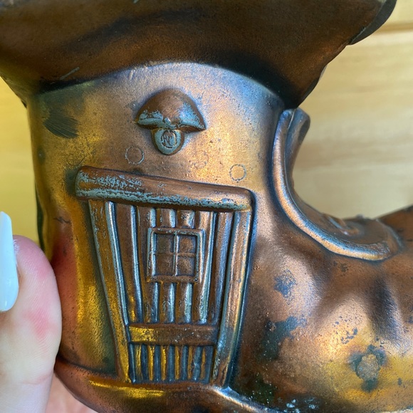 3/$30 💖 VTG whimsical copper boot coin bank 🥾 💰 - Picture 6 of 11